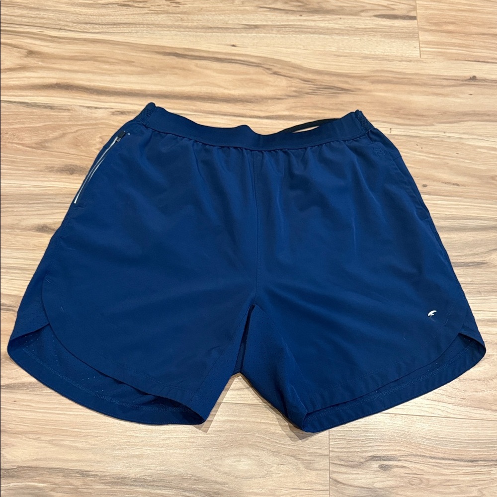 ZYIA Men's Deep Blue Athletic Shorts Medium Zippered pockets